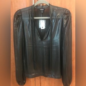 Express black metallic blouse, size small, NWT